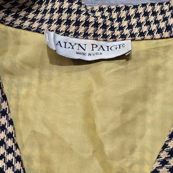 Alyn Paige Vintage 80s Houndstooth Blazer Skirt Suit Set USA Made - Picture 5 of 14
